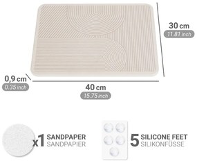 Bézs kovaföld edénycsepegtető alátét 40x30 cm Damon – Wenko