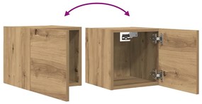 2 db kézműves tölgy falra szerelhető TV-szekrény 30,5x30x30 cm