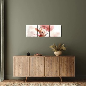Kép - Nyuszi léggömbökkel (órával) (90x30 cm)