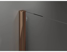 Mexen Velar Duo, nyitható tolóajtó 160x200 cm, 8mm átlátszó üveg, rózsa arany, 871-160-000-02-60