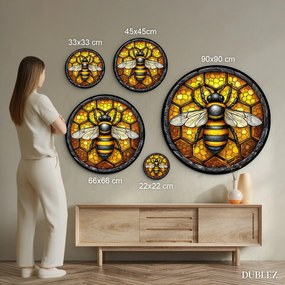 DUBLEZ | Fából készült falikép – Méh a lépen