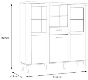 VIRO vitrin barna/bézs