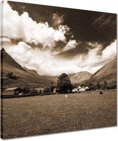 Vászonkép 40x40 Ír táj Szépia