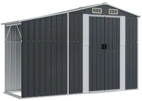 antracitszürke horganyzott acél kerti fészer 277x192,5x179 cm