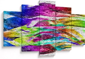 Kép - Téglafal színes lángokkal (150x105 cm)