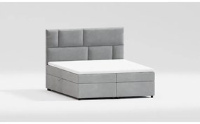 Világosszürke ágyneműtartós boxspring ágy 140x200 cm Lola – Ropez