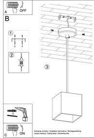 Csillár zsinóron QUAD 1 1xGU10/40W/230V szürke