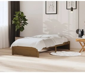 mézbarna tömör fa ágykeret 90 x 200 cm