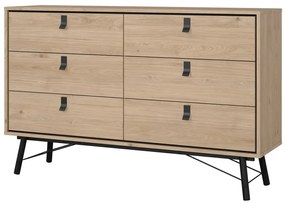 Natúr színű alacsony komód tölgyfa dekorral 153x95 cm Ry – Tvilum