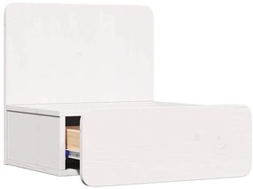 Éjjeli asztal 2 pcs Fehér 44 x 32.5 x 40 cm Tömör fenyőfa
