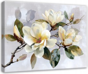 Vászonkép Virágok Ág Sárga Szürke A Nappali Hálószobájába Vászonkép 100x70