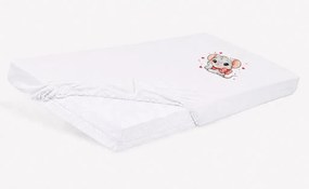 Bébi pamut gumis lepedő 60x120/70x140 - Kisegér mintával