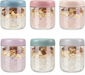 Üveg Befőttesüvegek Zabkása Granola Joghurt Átlátszó Szett x6