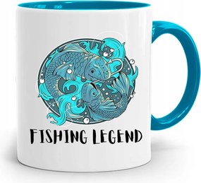 Kék Horgász Bögre Fishing Legend Fishing Nyomtatott Fotóval