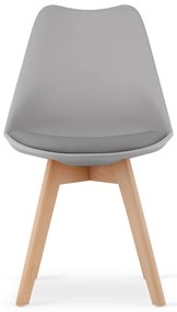 Étkező szett 1 + 4, fehér ADRIA asztal 120x80 cm + világosszürke BALI MARK szék bükkfa lábakkal