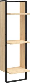 vidaXL 3 szintes sonoma tölgy színű szerelt fa fali polc 30x25x100 cm
