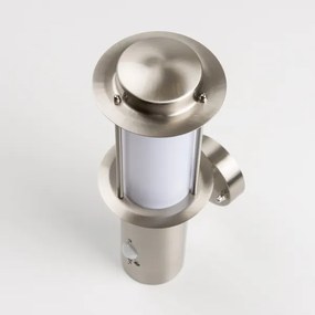 LED kültéri falilámpa mozgásérzékelővel 1xE27/4,9W/230V IP44 matt króm