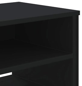 fekete szerelt fa TV-szekrény 122 x 34 x 41 cm