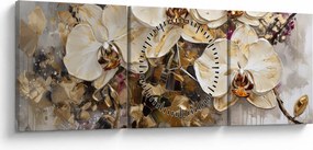 Kép - Orchideák (órával) (90x30 cm)