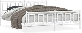 vidaXL fehér fém ágykeret fej- és lábtámlával 183 x 213 cm