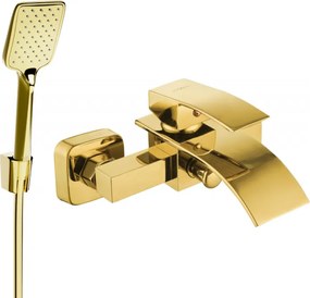 Mexen Aries R62 fürdőkád csaptelep zuhanyszettel, arany - 74483R62-50