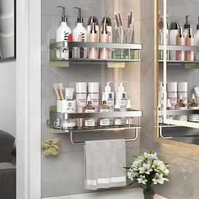 Loft Fürdőszobai Polc Lyukasztás nélkül 2db