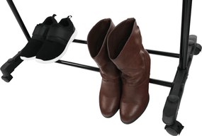 Görgős ruhaálvány, rozsdamentes fém/fekte műanyag, DOLFO NEW