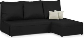 TOMI Háromszemélyes kinyitható sarokkanapé Fekete/krém