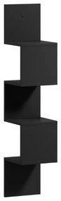 Fali polc SUNEDO 25x125 cm, fekete