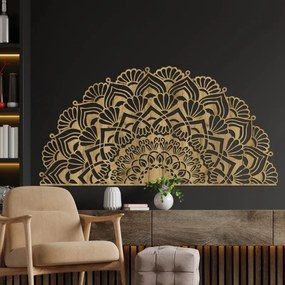 Modern, félig fából készült mandala falra | MENSIS