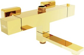 Mexen CUBE termosztatikus kád/zuhanycsaptelep, arany, 77910-50