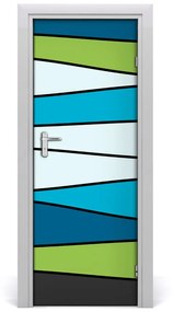 Poszter tapéta ajtóra színes csíkos 75x205 cm