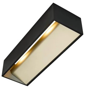 Fali lámpa, arany színű belső festéssel, fekete, 2000K-3000K szabályozható, 1100 lm, CRI 80, SLV Logs In L 1002928