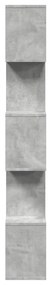 5 szintes betonszürke fa térelválasztó könyvespolc 70x24x161 cm