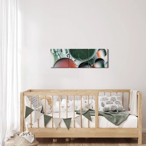 Absztrakt kép - buborékok (órával) (90x30 cm)