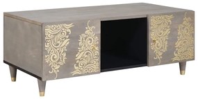 Dohányzóasztal Szürke 100 x 54 x 40 cm tömör mangófa