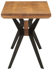 tömör akácfa és acél étkezőpad 110x40x46 cm