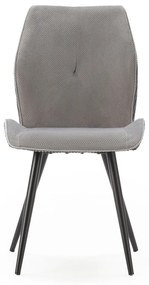 Világosszürke kordbársony étkezőszék szett 2 db-os Adaya – Marckeric