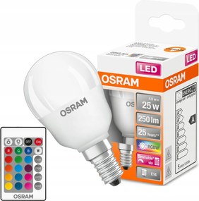 Led izzó Golyó E14 4.5W 25W Osram Rgbw Távirányító