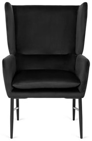 Fotel Fekete Bársony Kárpitozással. ANDRES