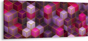Lila kockák képe (120x50 cm)
