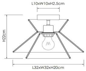 Lucide 10120/32/72 - Mennyezeti lámpa TASMAN 1xE27/60W/230V bézs