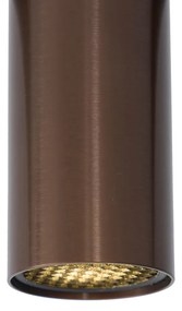 Modern spotlámpa sötét bronz színben 1 fázisú sínrendszerhez GU10 35mm - Slimline Nubee Honey