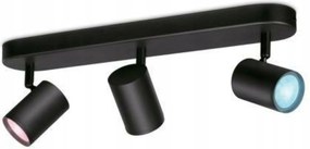 Philips WiZ Imageo Led 3xGU10 fekete Rgb intelligens mennyezeti spotlámpa, szabályozható fényerővel