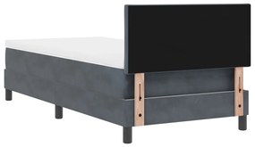 Bokszrugós Ágy Matraccal és LED Fekete 100x200 cm Bársonyban