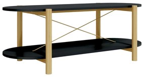 Fekete szerelt fa dohányzóasztal 110x48x40 cm