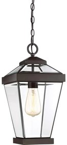 Quoizel QZ-RAVINE8-M - Kültéri csillár láncon RAVINE 1xE27/60W/230V IP23 barna