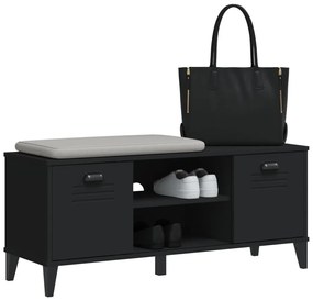 VIKEN fekete szerelt fa cipőtároló pad 106 x 35 x 45 cm