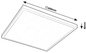 Rabalux 71078 - LED Felületre szerelhető panel DAMEK LED/40W/230V 4000K 60x60 cm