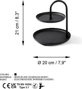 Kormen dísztárgy, fekete, Ø20 cm